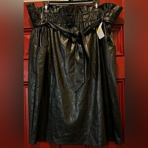 Black Faux Leather Skirt